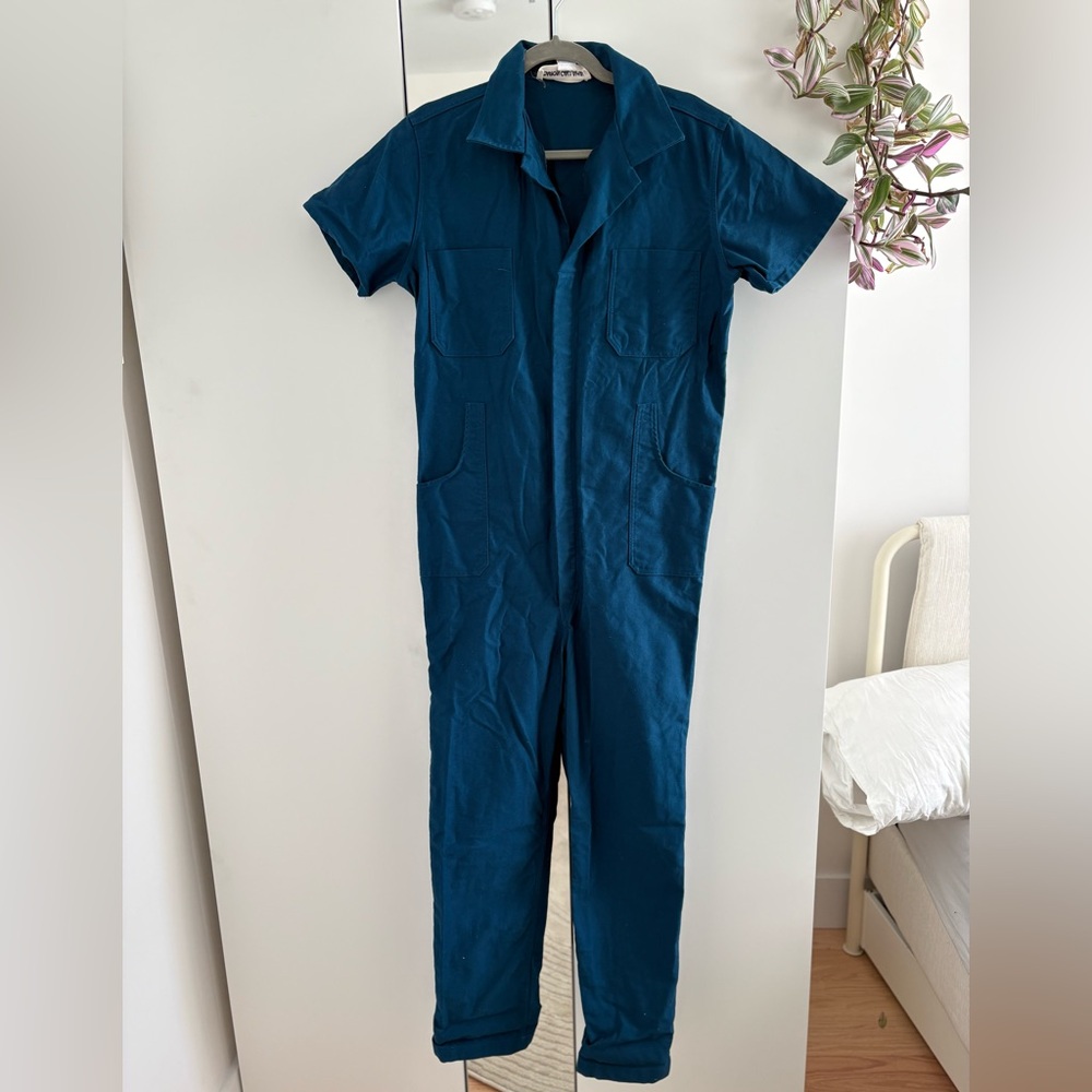Caron Callahan Blue Jumpsuit